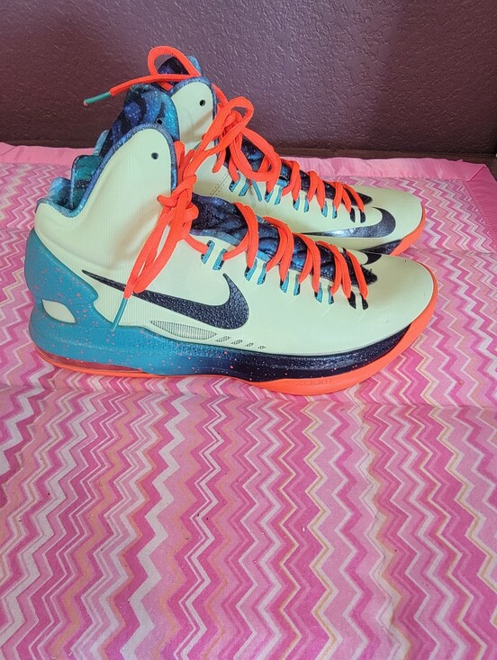 Nike KD V 5 Easter 2013 Basketball Shoes Mint Orange Men’s Size 8 554988-300